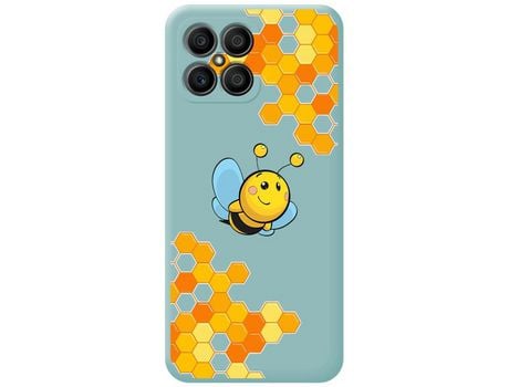 Funda para Huawei Honor X8 TUMUNDOSMARTPHONE Silicona Líquida Dibujos Abeja Azul
