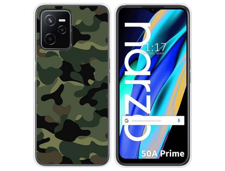 Funda para Realme Narzo 50A Prime TUMUNDOSMARTPHONE Dibujos Camuflaje Multicolor
