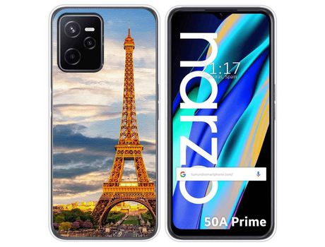 Funda para Realme Narzo 50A Prime TUMUNDOSMARTPHONE Dibujos Paris Multicolor