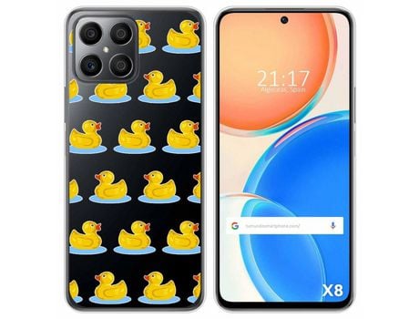 Funda para Huawei Honor X8 TUMUNDOSMARTPHONE Dibujos Transparente Pato Multicolor