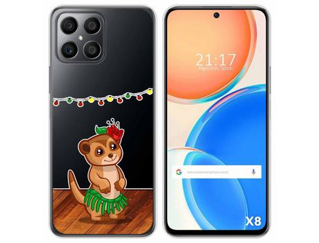 Funda para Huawei Honor X8 TUMUNDOSMARTPHONE Dibujos Transparente Suricata Multicolor