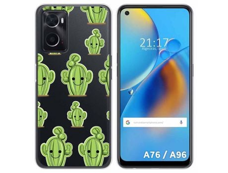 Funda para Oppo A76 / A96 TUMUNDOSMARTPHONE Dibujos Transparente Cactus Multicolor