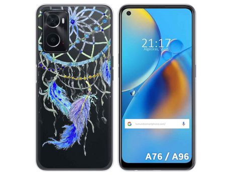 Funda para Oppo A76 / A96 TUMUNDOSMARTPHONE Dibujos Transparente Plumas Multicolor