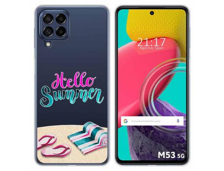 Funda para Samsung Galaxy M53 5G TUMUNDOSMARTPHONE Dibujos Transparente Summer Multicolor
