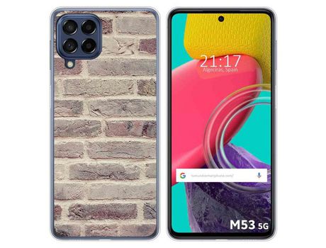 Funda para Samsung Galaxy M53 5G TUMUNDOSMARTPHONE Dibujos Ladrillo 01 Multicolor
