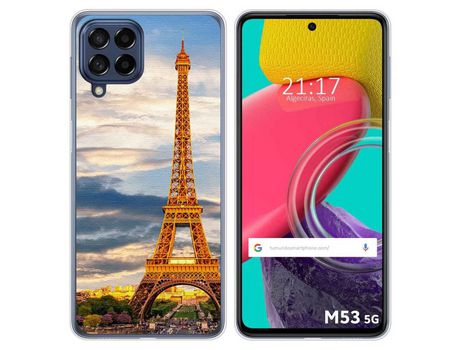 Funda para Samsung Galaxy M53 5G TUMUNDOSMARTPHONE Dibujos Paris Multicolor