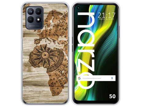 Funda para Realme Narzo 50 TUMUNDOSMARTPHONE Dibujos Madera 07 Multicolor
