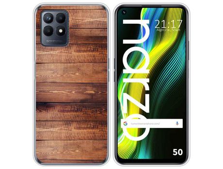 Funda para Realme Narzo 50 TUMUNDOSMARTPHONE Dibujos Madera 02 Multicolor
