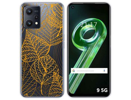 Funda para Realme 9 5G TUMUNDOSMARTPHONE Dibujos Transparente Hojas Multicolor