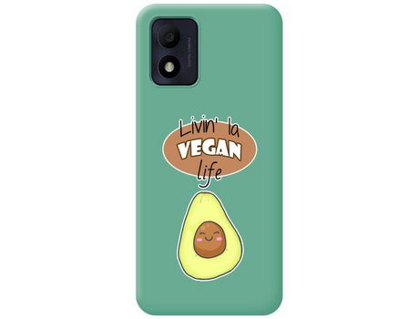 Funda para Alcatel 1B 2022 TUMUNDOSMARTPHONE Silicona Líquida Dibujos Vegan Life Verde