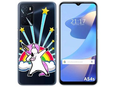 Funda para Oppo A54s TUMUNDOSMARTPHONE Dibujos Transparente Unicornio Multicolor