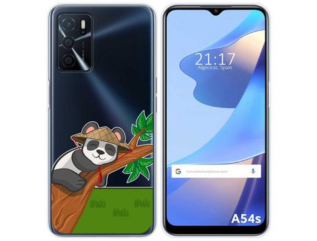 Funda para Oppo A54s TUMUNDOSMARTPHONE Dibujos Transparente Panda Multicolor