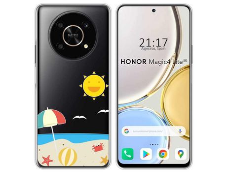 Funda para Huawei Honor Magic 4 Lite TUMUNDOSMARTPHONE Dibujos Transparente Playa Multicolor