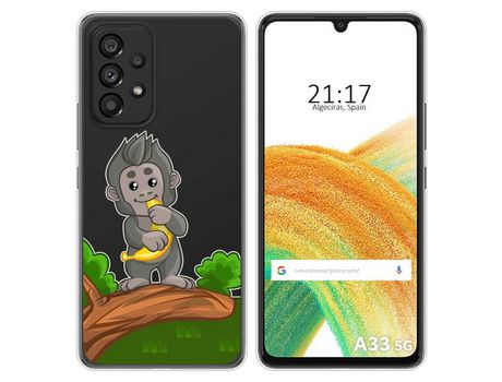 Funda para Samsung Galaxy A33 5G TUMUNDOSMARTPHONE Dibujos Transparente Mono Multicolor