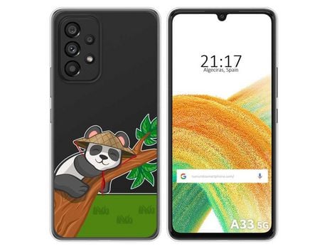 Funda para Samsung Galaxy A33 5G TUMUNDOSMARTPHONE Dibujos Transparente Panda Multicolor