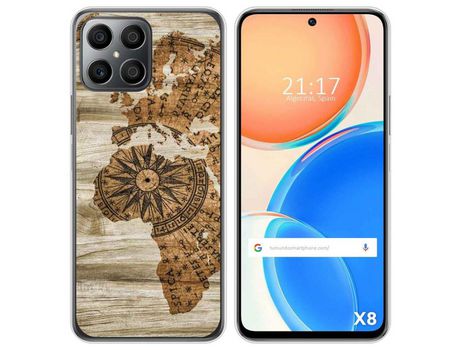 Funda para Huawei Honor X8 TUMUNDOSMARTPHONE Dibujos Madera 07 Multicolor