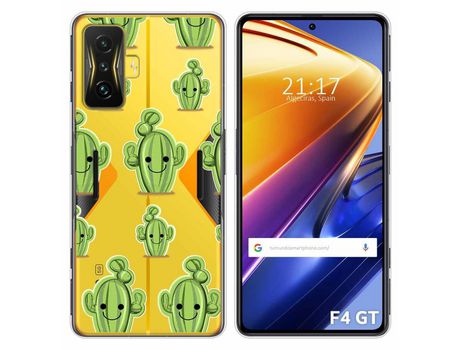Funda para Xiaomi Poco F4 GT 5G TUMUNDOSMARTPHONE Dibujos Transparente Cactus Multicolor