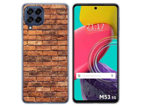 Funda para Samsung Galaxy M53 5G TUMUNDOSMARTPHONE Dibujos Ladrillo 04 Multicolor