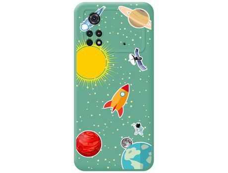 Funda para Xiaomi POCO M4 Pro 4G TUMUNDOSMARTPHONE Silicona Líquida Dibujos Espacio Verde