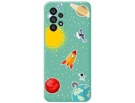 Funda para Samsung Galaxy A33 5G TUMUNDOSMARTPHONE Silicona Líquida Dibujos Espacio Verde