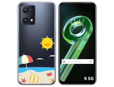 Funda para Realme 9 5G TUMUNDOSMARTPHONE Dibujos Transparente Playa Multicolor