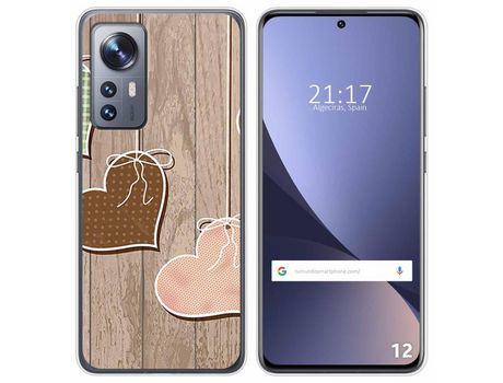 Funda para Xiaomi 12 / 12X 5G TUMUNDOSMARTPHONE Dibujos Corazones Madera Multicolor