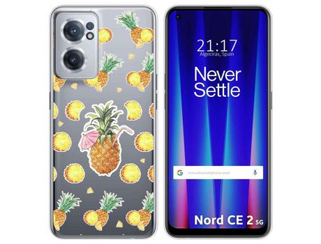 Funda para Oneplus Nord CE 2 5G TUMUNDOSMARTPHONE Dibujos Transparente Piña Multicolor