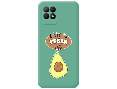 Funda para Realme Narzo 50 TUMUNDOSMARTPHONE Silicona Líquida Dibujos Vegan Life Verde