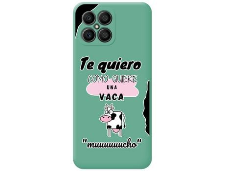 Funda para Huawei Honor X8 TUMUNDOSMARTPHONE Silicona Líquida Dibujos Vaca Verde