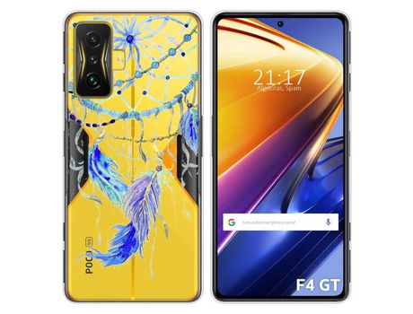 Funda para Xiaomi Poco F4 GT 5G TUMUNDOSMARTPHONE Dibujos Transparente Plumas Multicolor