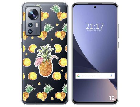 Funda para Xiaomi 12 / 12X 5G TUMUNDOSMARTPHONE Dibujos Transparente Piña Multicolor