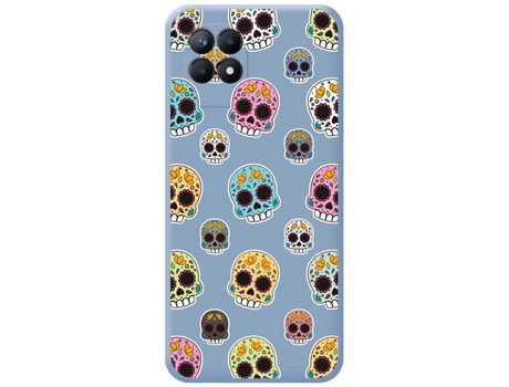 Funda para Realme Narzo 50 TUMUNDOSMARTPHONE Silicona Líquida Dibujos Catrina Azul