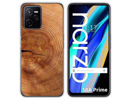 Funda para Realme Narzo 50A Prime TUMUNDOSMARTPHONE Dibujos Madera 04 Multicolor
