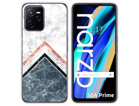 Funda para Realme Narzo 50A Prime TUMUNDOSMARTPHONE Dibujos Mármol 05 Multicolor