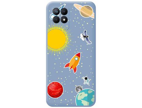 Funda para Realme Narzo 50 TUMUNDOSMARTPHONE Silicona Líquida Dibujos Espacio Azul
