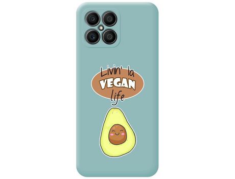 Funda para Huawei Honor X8 TUMUNDOSMARTPHONE Silicona Líquida Dibujos Vegan Life Azul