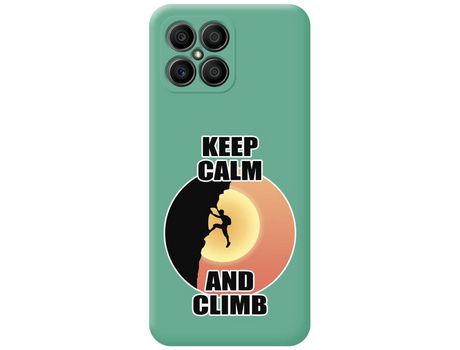 Funda para Huawei Honor X8 TUMUNDOSMARTPHONE Silicona Líquida Dibujos Hombre Escalada Verde