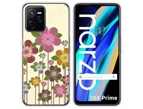 Funda para Realme Narzo 50A Prime TUMUNDOSMARTPHONE Dibujos Primavera En Flor Multicolor