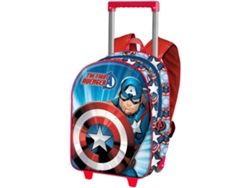 Mochila con Trolleys CAPITÃO AMÉRICA First 3D Pequeña (Azul - 31x26x11cm)