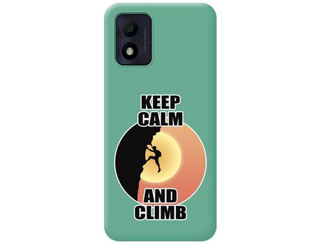 Funda para Alcatel 1B 2022 TUMUNDOSMARTPHONE Silicona Líquida Dibujos Hombre Escalada Verde
