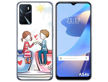 Funda para Oppo A54s TUMUNDOSMARTPHONE Dibujos Café Multicolor