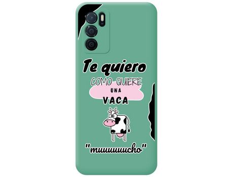 Funda para Oppo A54s TUMUNDOSMARTPHONE Silicona Líquida Dibujos Vaca Verde