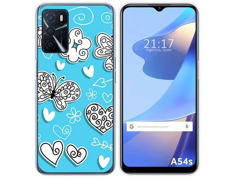 Funda para Oppo A54s TUMUNDOSMARTPHONE Dibujos Mariposas Multicolor