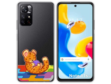 Funda para Xiaomi Redmi Note 11s 5G TUMUNDOSMARTPHONE Dibujos Transparente Leopardo Multicolor