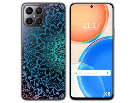 Funda para Huawei Honor X8 TUMUNDOSMARTPHONE Dibujos Transparente Mandala Multicolor