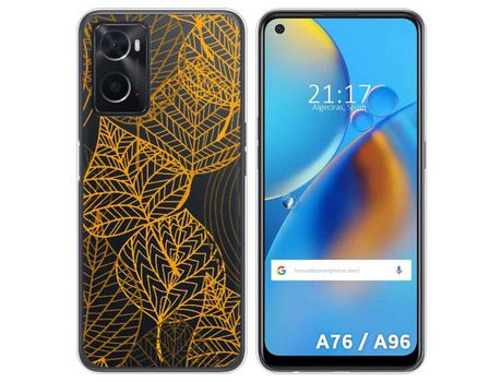 Funda para Oppo A76 / A96 TUMUNDOSMARTPHONE Dibujos Transparente Hojas Multicolor