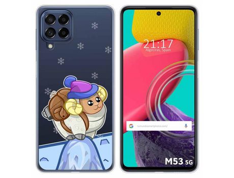 Funda para Samsung Galaxy M53 5G TUMUNDOSMARTPHONE Dibujos Transparente Cabra Multicolor