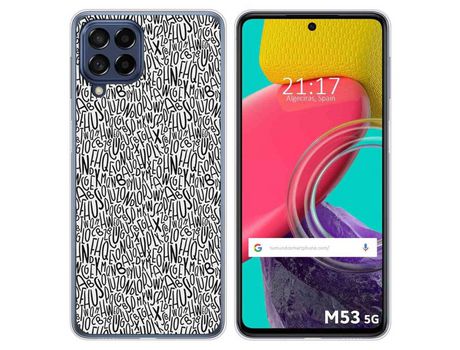 Funda para Samsung Galaxy M53 5G TUMUNDOSMARTPHONE Dibujos Letras Multicolor