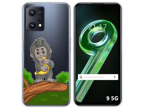 Funda para Realme 9 5G TUMUNDOSMARTPHONE Dibujos Transparente Mono Multicolor