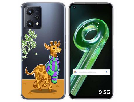 Funda para Realme 9 5G TUMUNDOSMARTPHONE Dibujos Transparente Jirafa Multicolor